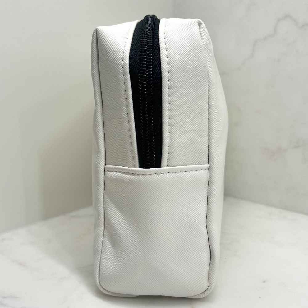 Dermstore Ivory & Black Lined Zip Top Cosmetic Bag - NWOT - Unused - Picture 2 of 7
